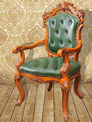 Groene Hand Op z'n gemak Gesneden Houten Stoelen