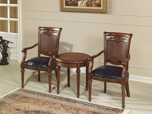 ISO14001 Antique Wooden Throne Chair Elegant Antique Upholstered Dining Chairs