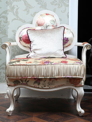ISO9001 antieke Hoge Achter Beklede Stoelen Champagne Velvet Snuggle Chair
