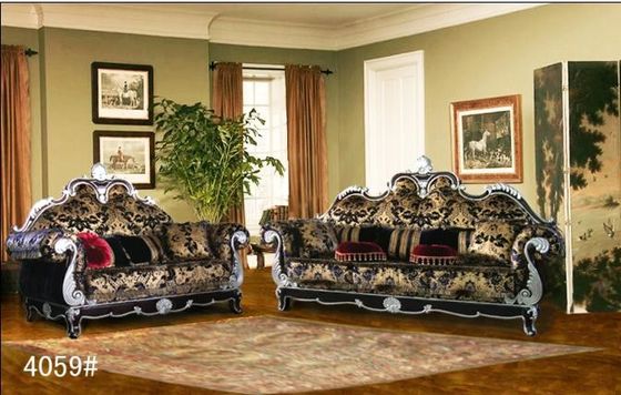 MDF European Luxury Living Room Furniture Vintage Fabric Sofa Set With Coffee Table