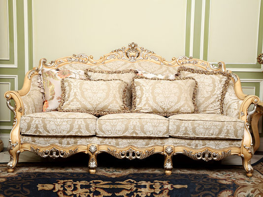 Champagne 4pcs Empire Royal Classical Sofa Set Vintage 3 Seater Sofa Suites