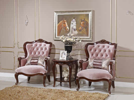 800*900*1140 Living Room Sofa Chair Rose Pink Fabric Solid Wood Frame Leisure Armchair