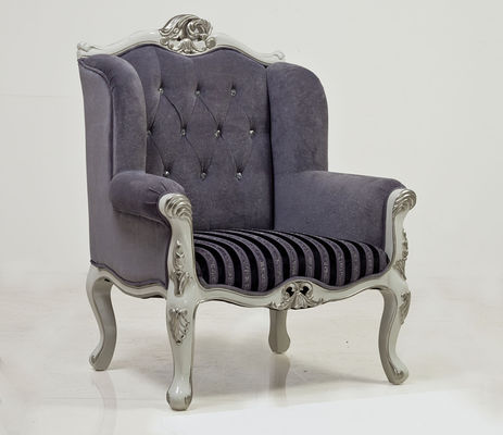 Van de het Hotelhal van de stoffenglasvezel de Koning Throne Chair 75kg van Sofa Chair Vintage Antique Silver