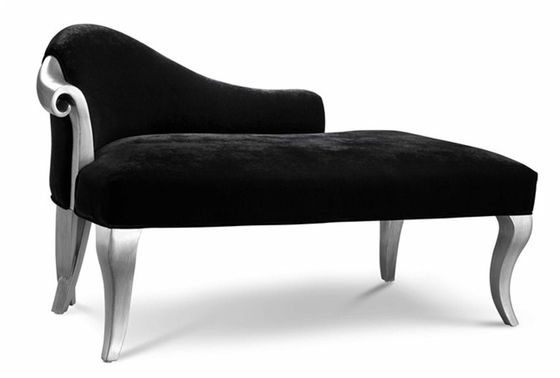 De zwarte Luxe Chaise Lounge van de Fluweelstof