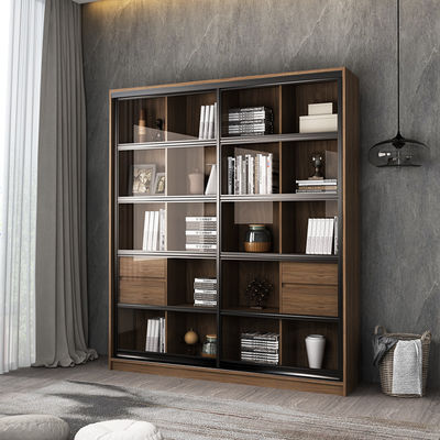 Stevige Houten Boekenkast met Glasdeur
