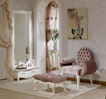 ODM Chenille de Leunstoel van het de Vrije tijdsfluweel van Linnenchampagne modern living room chair