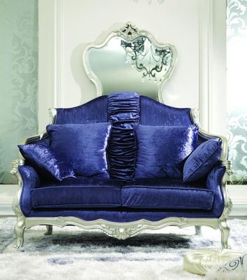 CAD 3D van het de Woonkamermeubilair van de 3 Stukluxe Modern Blauw 3 2 1 Seater-Fluweel Sofa Sets