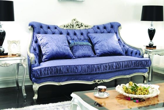 CAD 3D van het de Woonkamermeubilair van de 3 Stukluxe Modern Blauw 3 2 1 Seater-Fluweel Sofa Sets