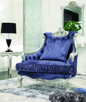 CAD 3D van het de Woonkamermeubilair van de 3 Stukluxe Modern Blauw 3 2 1 Seater-Fluweel Sofa Sets