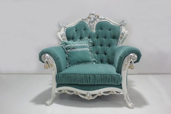 Cyaanoem Doorgenaaid Fluweel Sectioneel Houten Klassiek Sofa Set Living Room 2 Seat