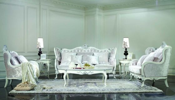 3 Seat-Fluweel Chesterfield Sofa Set