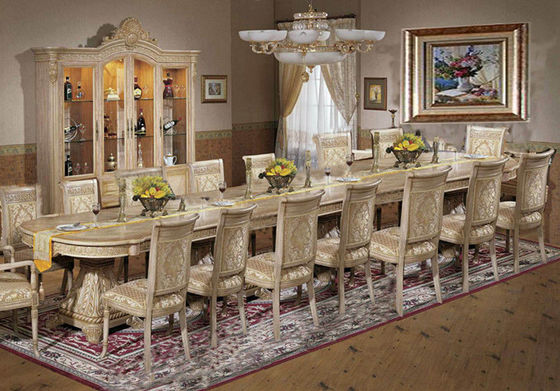 Luxueus Italiaans Vastgesteld Antiek de Eetkamermeubilair van de Paleis Houten Snijdend Eettafel