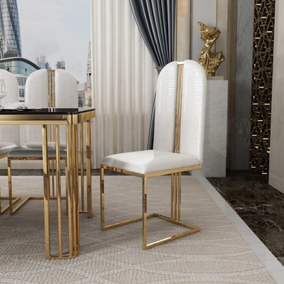 Gouden Beenfluweel het Dineren Stoelen